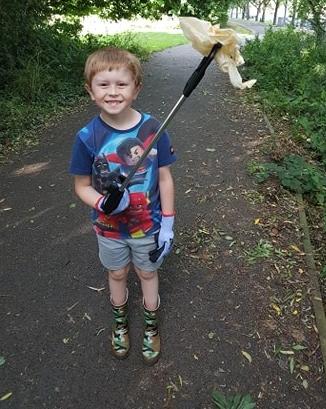 Proud dad Anthony Degnan told us: "My boy, Joseph Degnan, aged 7, actually went for his first litter pick last night and filled a black bag with rubbish and managed to find a pair of smelly socks along the way!!"
Well done Joseph for your brilliant litter picking efforts.