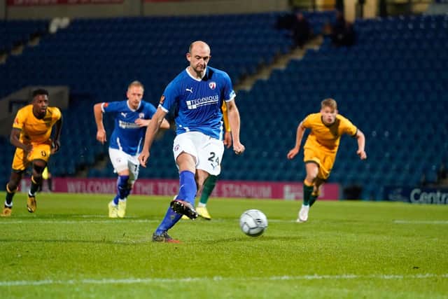 Tom Denton gave Chesterfield the lead from the penalty spot.