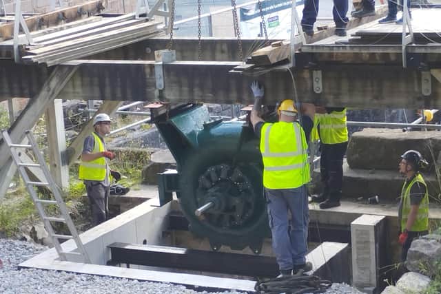 The new hydroelectric turbine being installed at Cromford Mills back in August. (Photo: Contributed)
