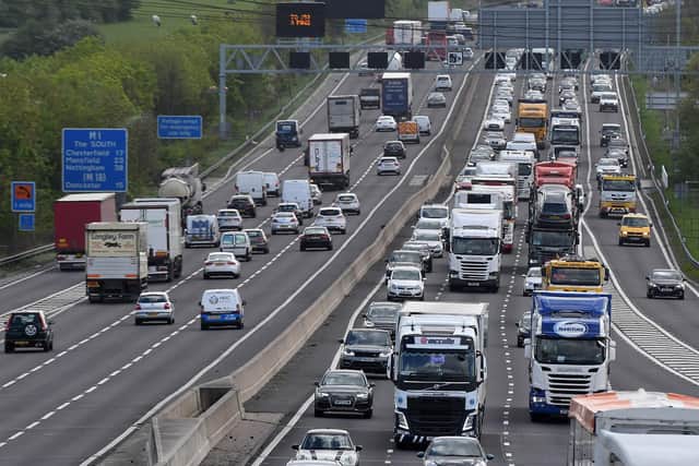 There are delays on the M1 after a breakdown.