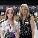Kiera is pictured with Debbie Davison from Chesterfield Bowl.