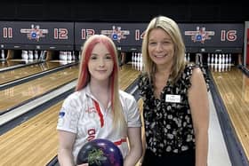 Kiera is pictured with Debbie Davison from Chesterfield Bowl.