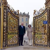 Chatsworth House reopening with the Duke and Duchess of Devonshire. Opening the gates to welcome visitors to the house.