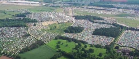 A Derbyshire man who recklessly flew his drone over the Download Festival site and into the restricted airspace of a major international airport has been sentenced at court.