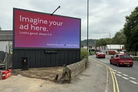 The massive sign on Bakewell Road in Matlock has provoked largely negative reactions. (Photo: Brian Eyre/Derbyshire Times).
