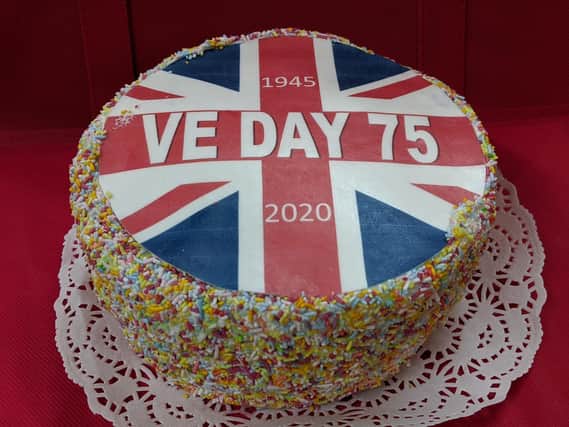 VE Day cake by Stacey's Bakery.