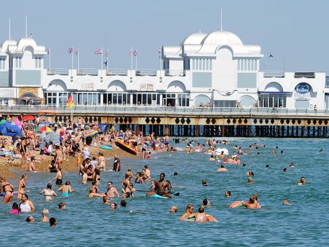 People flocked to Southsea seafront on the hottest day of the year. Picture: Sarah Standing (250620-5015)