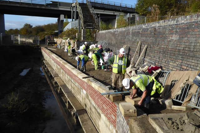 The restored canal currently ends at Eckington Road Bridge in Staveley, where the Chesterfield Canal Trust’s volunteer Work Party has built a new lock and restored a further 300m of canal