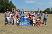 Volunteers and families at the Grassmoor sessions being held at Barnes Park in Grassmoor.