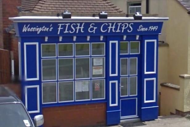 Wessington's Fish and Chips at, Back Lane, Wessington,  DE55 6DQ, has been placed third in our readers' favourite chippies in Derbyshire.