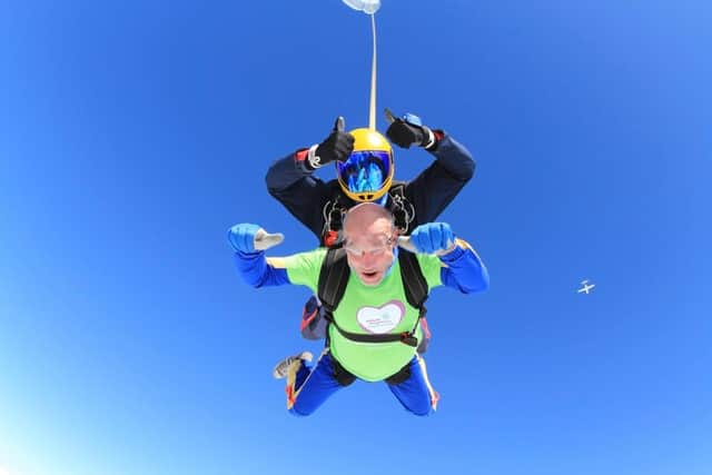 Chris Holt during the charity skydive