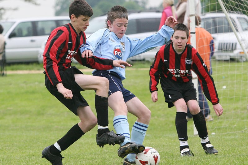 FC Matlock U13s (red and black) face Parkhouse in 2008.