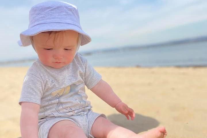 This was the first ever visit to the beach for Kayleigh Brown's 7-month-old lockdown baby.