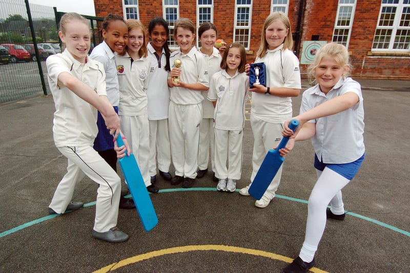 Old Hall Junior School in Brampton win at cricket in the Chesterfield schools sports partnership trophies. Millicent Wright, Moly Scollay, Maisey Everley, Shelia Shiralag, Imogen Cooper, Abbie Ryan-Edwards, Hannah Fagan, Rebecca Church and Ella Dann.