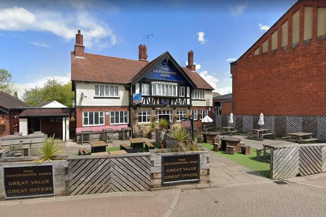 Phillip Sargeson, 38, was caught on CCTV approaching a group of people sitting around a table outside Hasland’s Devonshire Arms