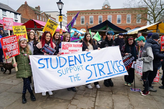 Chesterfield students joined the rally to show support for their teachers.