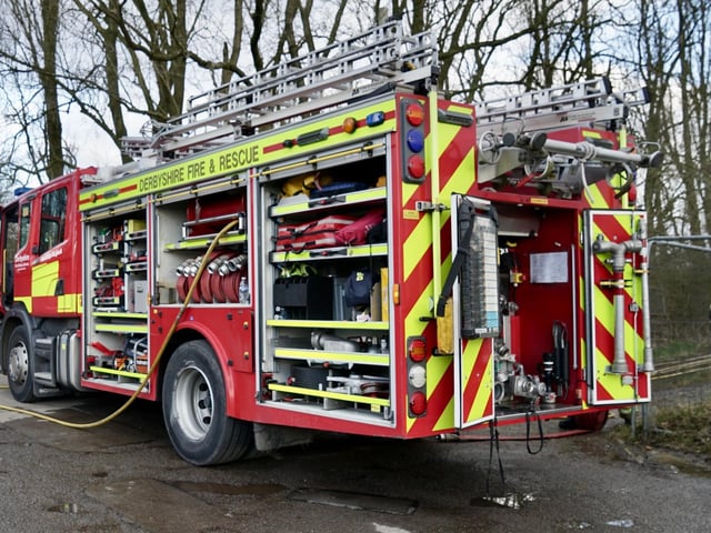 Derbyshire Fire & Rescue Service (DFRS) were called to a barn fire on Coach Road in Ripley.