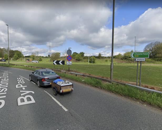 A collision had occurred near the Dronfield roundabout this afternoon.