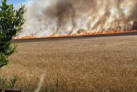 Photos show a field ablaze in Creswell (picture: Martyn Dougie MacDougall)