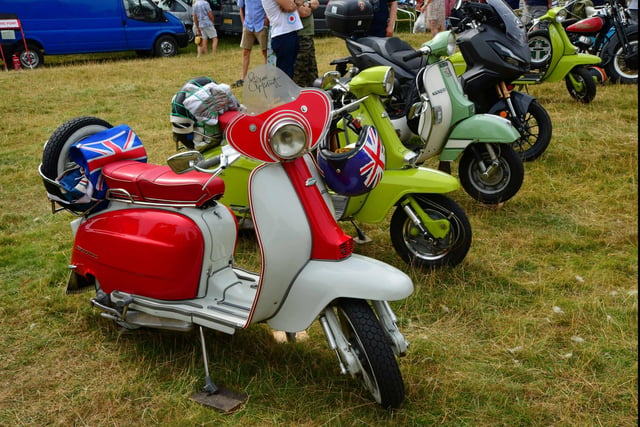 Two-wheel transport made a colourful sight at the show.