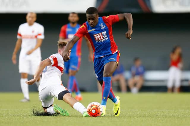 Jacob Berkeley-Agyepong, pictured playing for Crystal Palace, is on trial at the Spireites.