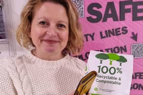 Samantha Pryke, 46, from Matlock, pictured collecting oral chemotherapy meds.