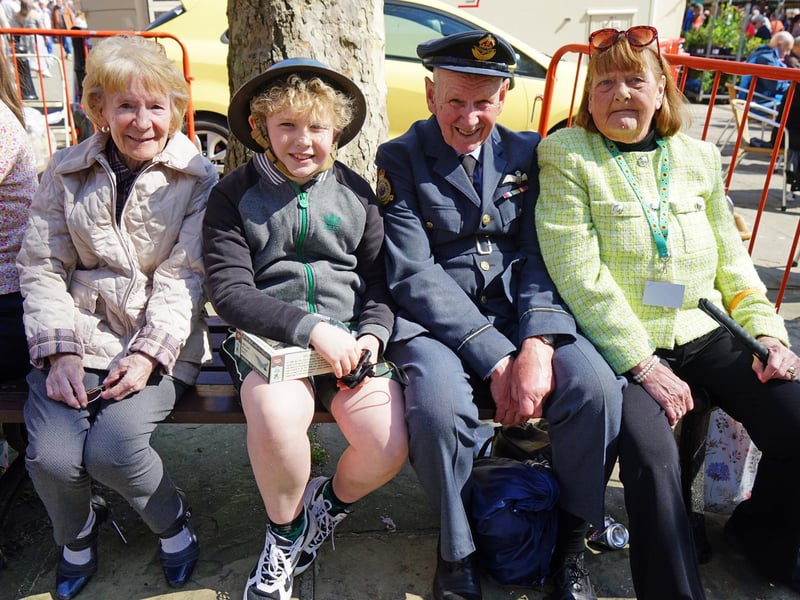 Chesterfield 1940s event. Listening to singers, Ruby, Elliot, Paul and Pauline.