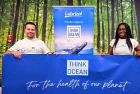 Hugo Valdez-Vega, founder of Think Ocean charity, at its UK headquarters in Derby with Tamika Martin