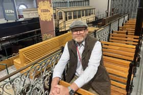 Jason Hardy, the tramway operations and facilites manager at the National Tramway Museum, takes a moment to enjoy the attraction's Great Exhibition Hall.