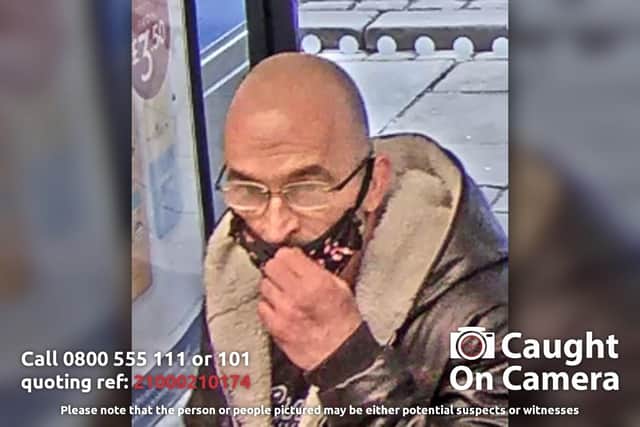 Officers released the image of another man wanted on suspicion of theft from Boots on March 19. Crime reference number: 21000210174.