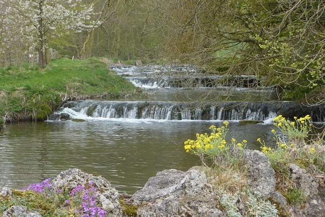 The source of the River Lathkill is at Monyash, near Bakewell, and it flows through the Derbyshire Dales until it joins the River Wye at Rowsley. It is unique, as the only river in the area that flows exclusively over limestone, and it provides a very relaxing walking trail.