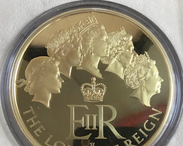 The one kilo gold coin, minted to celebrate longest reigning monarch in the history of UK, has a denomination of £1,000