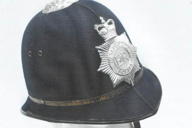 Jeff and Carole Perks are appealing for the return of this police helmet, worn by their son Steve, who died in a crash