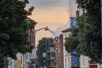 Crews put out a fire in a building in Kent Road, Southsea. Picture: Ivan Jones