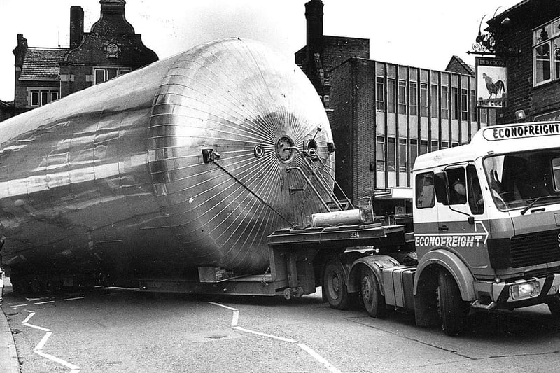 A special delivery causing traffic chaos in Ripley 1991