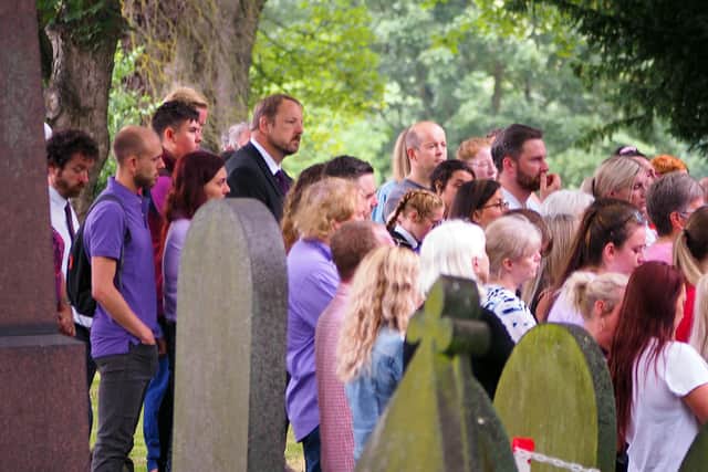 Toby Perkins among the mourners. Picture by Brian Eyre.
