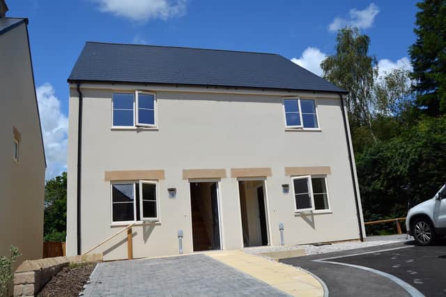 Two of the new council homes in Fern Close.
