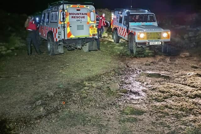 The walker was found and helped down from Bleaklow. Credit: Glossop MRT