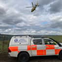 The biker suffered a fall near Castleton and was evacuated to hospital. Credit: Edale MRT