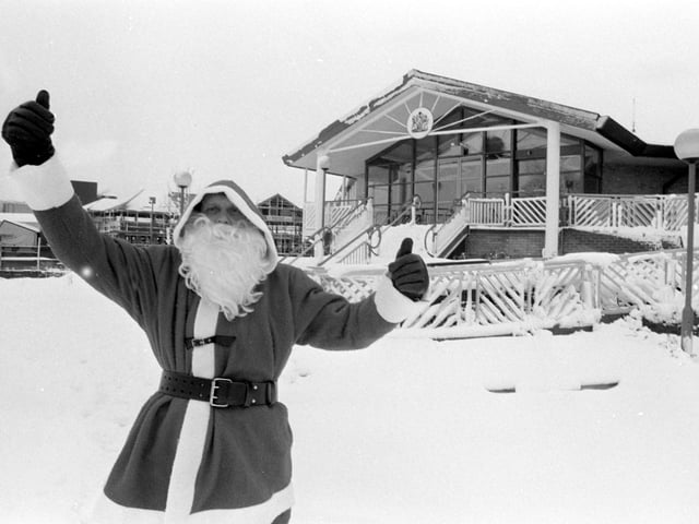 Santa Claus felt at home with snow and ice covering Water Meadows.