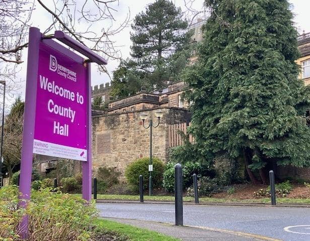 The Entrance To Derbyshire County Council'S County Hall, Off Bank Road, In Matlock