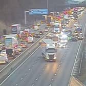 Three lanes remain closed on M1 in Derbyshire following a multi-vehicle collision, between J30 (Barlborough) and J29a (Duckmanton). All emergency services are in attendance and it has been reported that one of the vehicles has come to rest on its roof.