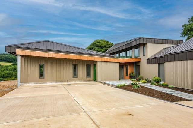 The property near Ashbourne, designed by Lomas and Mitchell Architects whose practice is at Markham Vale, is a modern interpretation of a Derbyshire Longhouse, often a long, narrow building housing humans, animals and farm machinery.