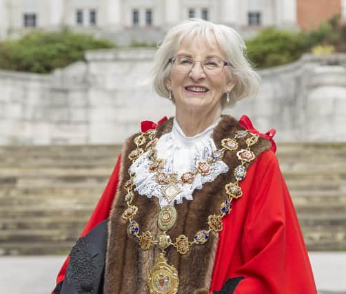 Chesterfield's mayor Coun Glenys Falconer has urged people to support the town's retail and hospitality businesses.