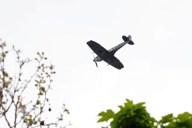 The iconic Spitfire in the skies above Derbyshire