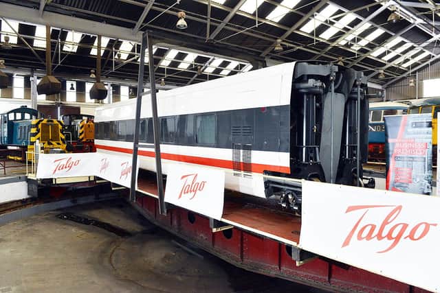 Spanish rail company Talgo gifted one of its high-tech carriages to Barrow Hill Roundhouse earlier this year.