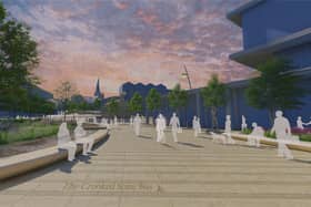 How the new gateway between the train station and Chesterfield town centre is projected to look. Image: Whittam Cox Architects.