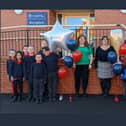Headteacher Katherine Richards (left) and Year 1 teacher Rachael Jarvis (right) celebrate a 'good' Ofsted rating with pupils at Tupton Primary and Nursery Academy.