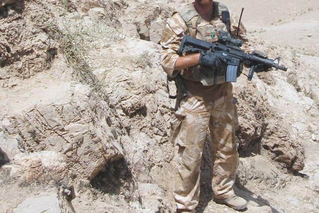Jamie is pictured here working alongside US Special Forces during his time in Afghanistan.