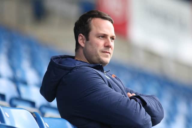 James Rowe pictured here during a Chesterfield FC v Weymouth match in 2021